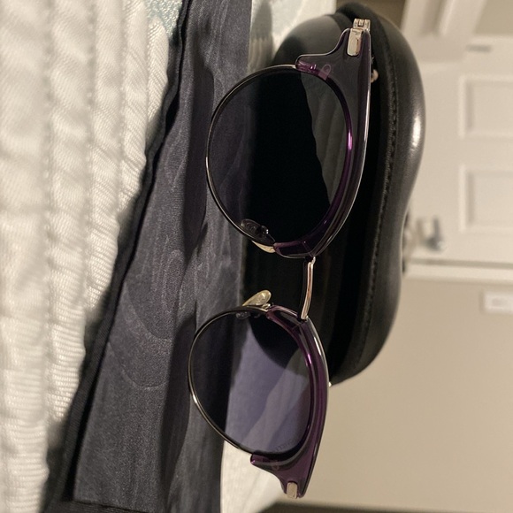 Moncler Unisex Purple Metal Round Sunglasses - Picture 4 of 5